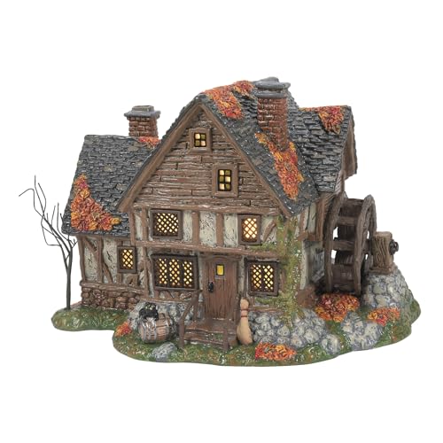 Lighted Sanderson Sisters Cottage Halloween Village House, Hand-Painted