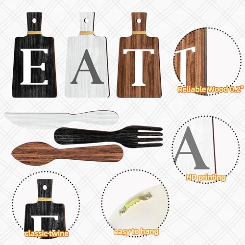 6-Piece Rustic Farmhouse Kitchen Wall Decor Wooden Hanging Sign Set