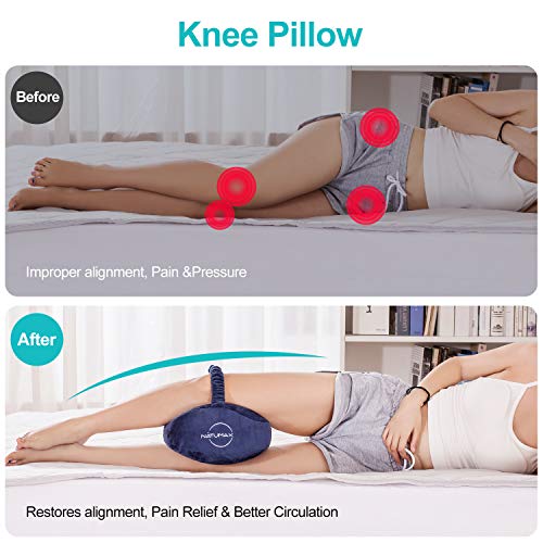 Memory Foam Knee Pillow for Side Sleepers - Pain Relief & Comfort