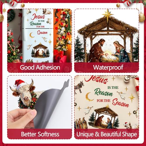 Jesus is the Reason for the Season Christmas Dishwasher Magnets | Nativity Refrigerator Decor (20-Piece)