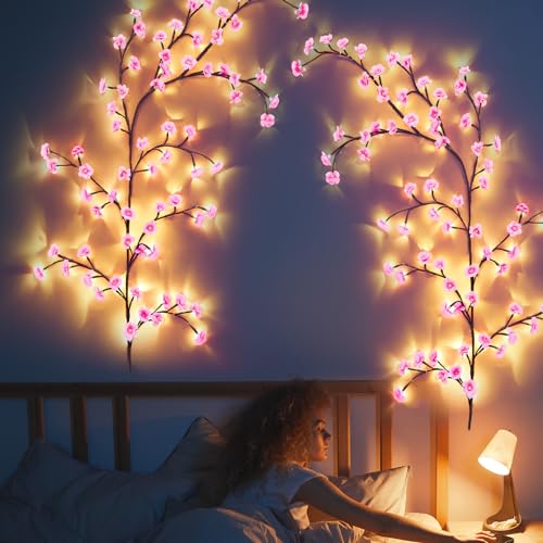 Glooglitter Cherry Blossom Tree Branch Lights 5.25 FT USB Decor Set