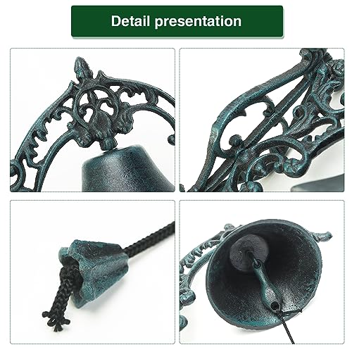 Large Cast Iron Farmhouse Dinner Bell, Wall Mounted Antique Doorbell