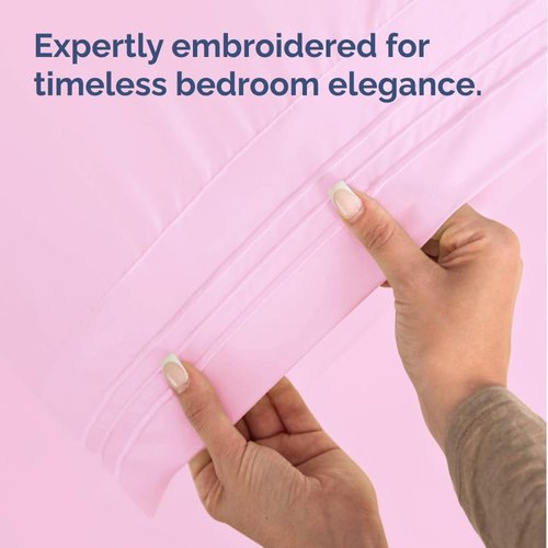 King Standard Pillow Cases - Ultra-Soft Hotel Quality Covers | Fade-Free & Wrinkle Resistant - Light Pink - Set of 2