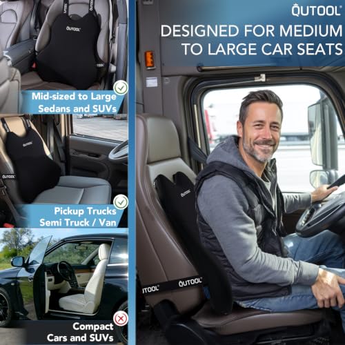 Lumbar Support Pillow for Car - Memory Foam Back Cushion