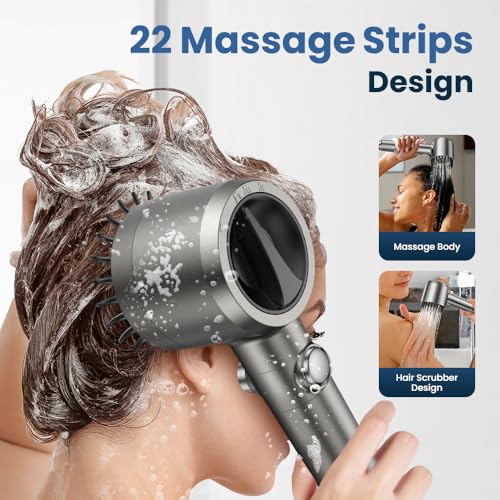 Filtered Handheld Shower Head with High Pressure Hose & Power Wash Mode