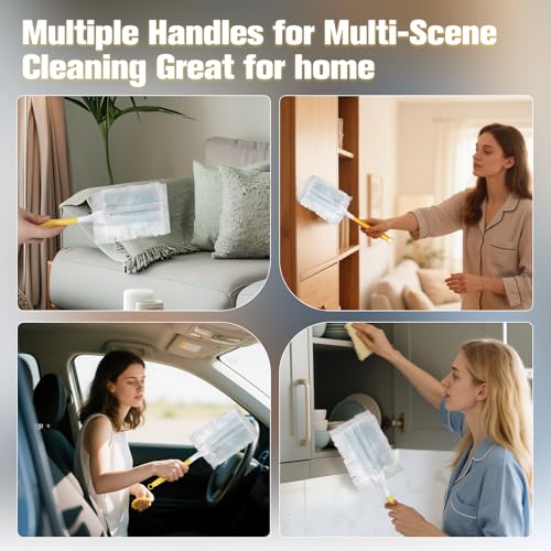 4-Pack Extendable Duster Replacement Handles for Home & Car Cleaning