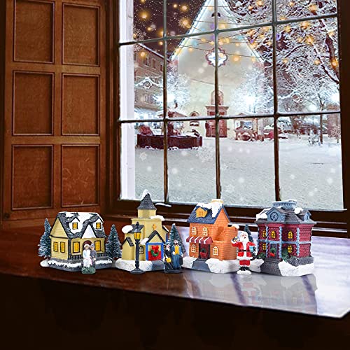 Christmas Village Set with LED Lights & Figurines Indoor Holiday Decor