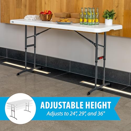 6-Foot Adjustable Height Folding Nesting Table - Durable Indoor Outdoor