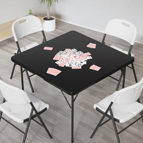 42-Inch Foldable Square Dining Table, Portable Indoor Outdoor Table