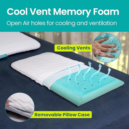 Thin Flat Memory Foam Pillow for Stomach Sleepers - 2.6 Inch