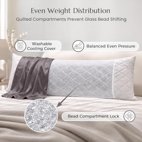 Cooling Weighted Body Pillow for Side Sleepers - 48" x 14"