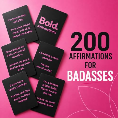 Bold Badass Affirmation Cards for Women, 200 Daily Motivations - 200 Affirmations