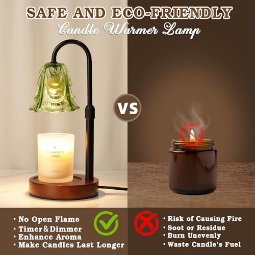 Adjustable Candle Warmer Lamp with Timer & Dimmable Light