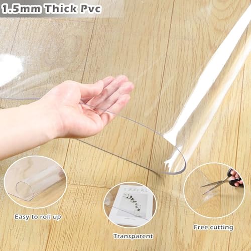 1.5mm Clear Floor Protector Mat for Hardwood Floors - 3x5ft