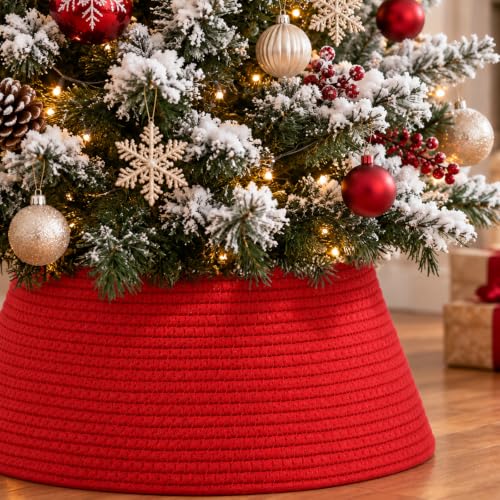Christmas Tree Collar Small Size for 2-4ft Artificial Trees - Red, Medium Variation