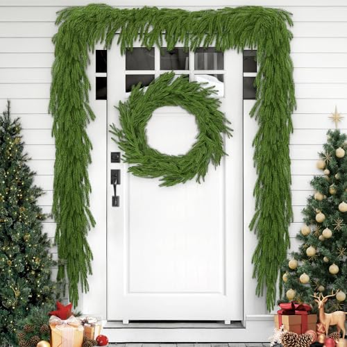 2Pcs 6 ft Norfolk Pine Garland for Mantel & Holiday Decor - VICAMB 6FT / 2