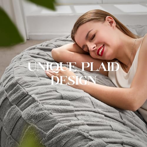 5FT Oversized Memory Foam Bean Bag Chair - Washable Plush Grey Lounger