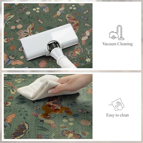 Anti-Fatigue Kitchen Mat Set, Cushioned Waterproof Sage Green Rugs 2-Piece