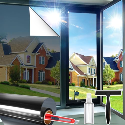One Way Window Privacy Film - Heat & UV Blocking, 17.5" x 78.7"