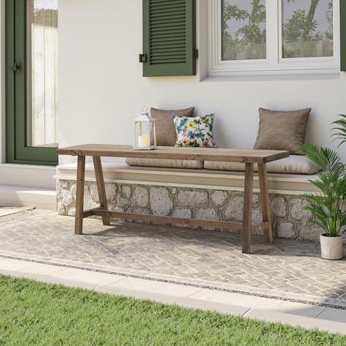 Rustic Solid Wood Farmhouse Entryway Bench - 47.2 Inch Indoor Seating