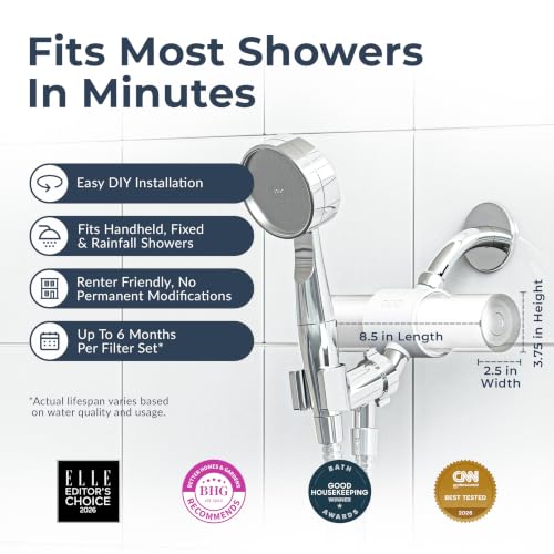 Weddell Duo Black Shower Head Filter - NSF Certified Chlorine & Lead-Free Water Filter