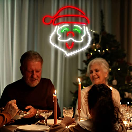 Santa Christmas Neon Sign Wall Decor USB Powered Neon Art Light for Home & Party