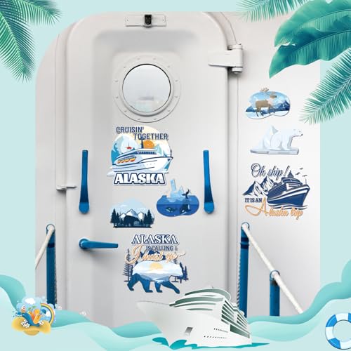 Alaska Cruise Door Magnets, 7-Piece Set – Nautical Cabin Decor by Dazoratix