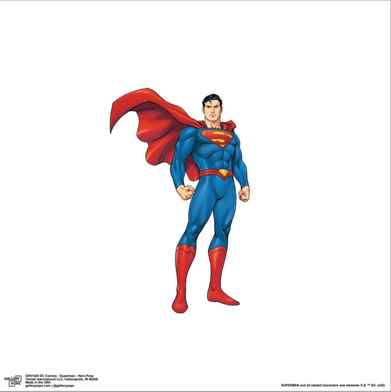 Trends International Gallery Pops DC Comics Superman - Hero Pose Canvas Wall Art, Unframed Version, 12" x 12" Gallery Pops Canvas Wall Art