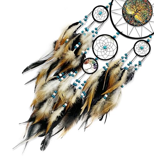 Tree of Life Dream Catcher Wall Decor - Hand-Woven Boho Hanging Ornament