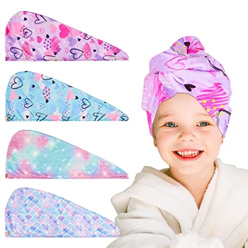 RETON Microfiber Hair Drying Towel Wrap - Fast Absorbent Hair Turban for Kids & Adults