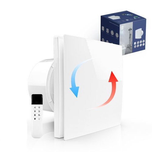 KCVENTSAIR Exhaust Fan Wall Mounted Bathroom 4 Inch with Remote Control Low Noise EC Motor, Easy Glass/Wall Installation, Variable Speed,Suitable for Ventilation in Rooms, Homes, Garages, and Attics