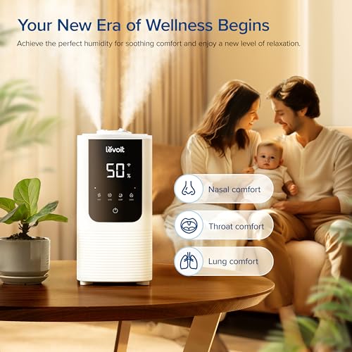 Smart Warm and Cool Mist Humidifier for Bedroom 4.5L Tank White