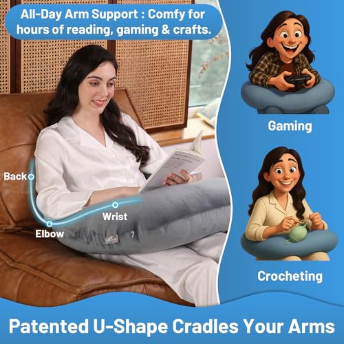 Ergonomic U-Shape Gaming & Lap Pillow for Comfort & Support