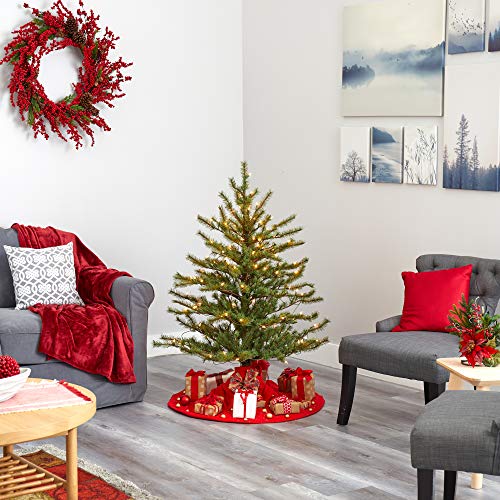 Nearly Natural 4ft Pre-Lit Artificial Christmas Tree with 100 Lights