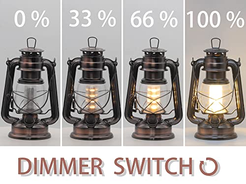 Vintage LED Lantern - Battery Operated Metal Hanging Light