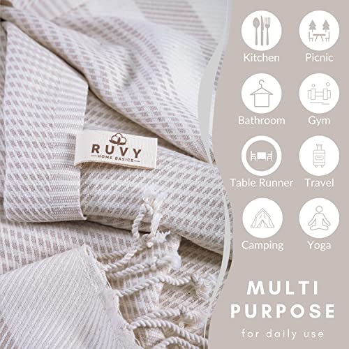 Turkish Cotton Hand Towels Set of 2 - 16x40 Inch Quick-Dry Decorative Towels