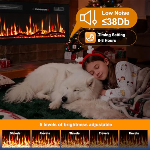 72 Inch Ultra Thin Electric Fireplace Wall Mounted Heater