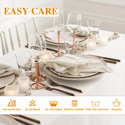 6-Pack Rectangle Tablecloths 60x102 Inch for 6ft Tables, White Polyester
