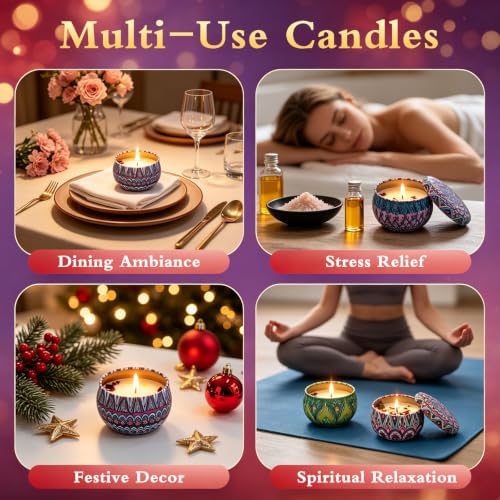 Seeykey Colorful Candle Advent Calendar 2026 – 24 Holiday Fragrances, Soy Wax, Reusable Tins