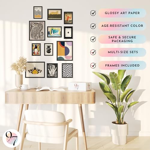 97 Decor Eclectic Wall Art Prints Set - 12 Pcs Retro & Abstract Gallery Wall Decor