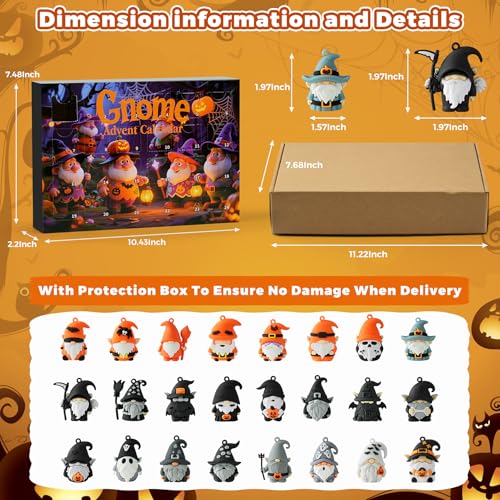 Gnome Advent Calendar with 24 Collectible Figures - Halloween Countdown