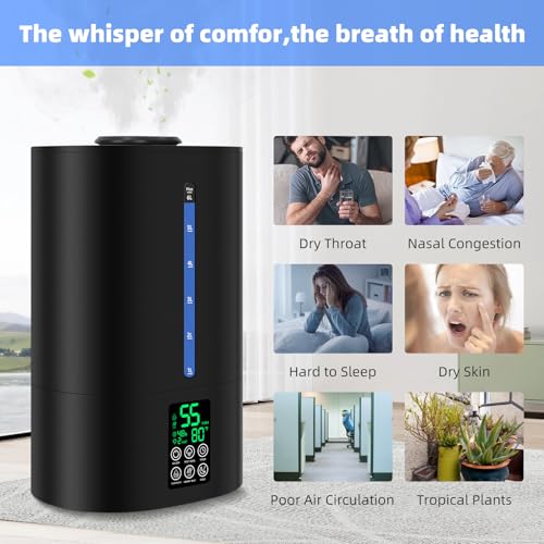 6L Warm and Cool Mist Humidifier for Bedroom and Large Room