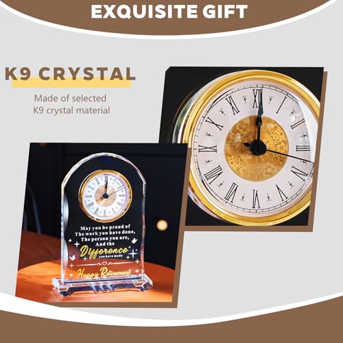Crystal Retirement Clock - Elegant Keepsake Gift for Coworker or Boss