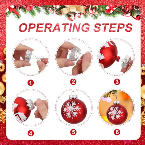 100pcs Christmas Ornament Caps 0.87in Silver for Hanging Decorations