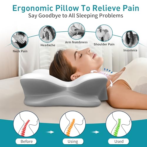 Ergonomic Cervical Neck Pillow for Pain Relief - Memory Foam Contour Pillow