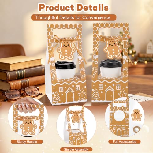 Astivac 48 Pack Christmas Drink Carrier with Handle Gingerbread Houses (Variation 48)