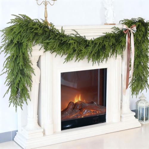 YXZZWL 16FT Artificial Christmas Garland Faux Norfolk Pine for Stair & Fireplace Decor