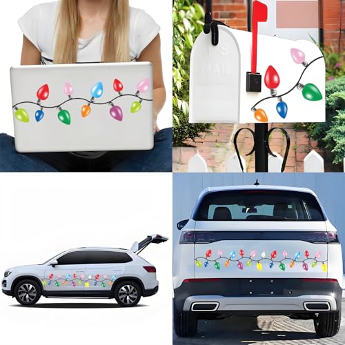 CHNBF 60Pcs Christmas Car Reflective Bulb Magnets & Wires - Holiday Decorations (Variation: Christmas)