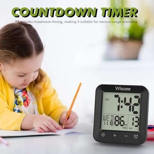 Waterproof Digital Shower Clock with Countdown Timer and Temperature Display