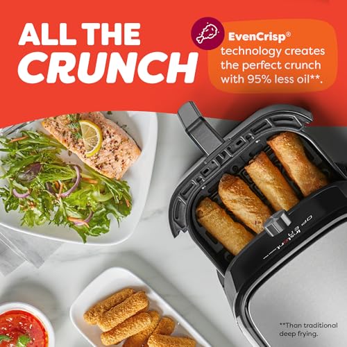 4-Quart 6-in-1 Stainless Steel Compact Air Fryer Oven with Touchscreen